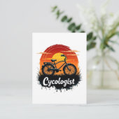 Cycologist Bike Adventure: Sunset Graphic T-shirt Briefkaart (Staand voorkant)