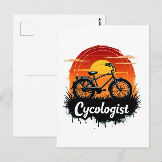 Cycologist Bike Adventure: Sunset Graphic T-shirt Briefkaart (Voorkant / Achterkant)