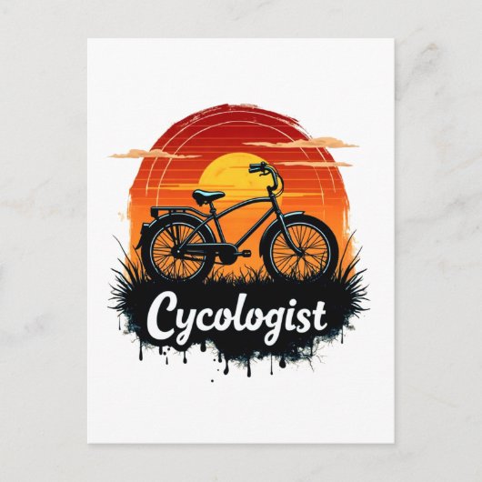 Cycologist Bike Adventure: Sunset Graphic T-shirt Briefkaart (Voorkant)