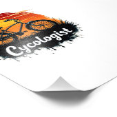 Cycologist Bike Adventure: Sunset Graphic T-shirt Foto Afdruk (Hoek)