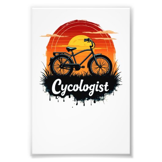 Cycologist Bike Adventure: Sunset Graphic T-shirt Foto Afdruk (Voorkant)