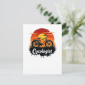 Cycologist Bike Adventure: Sunset Graphic T-shirt Informatiekaartje (Staand voorkant)