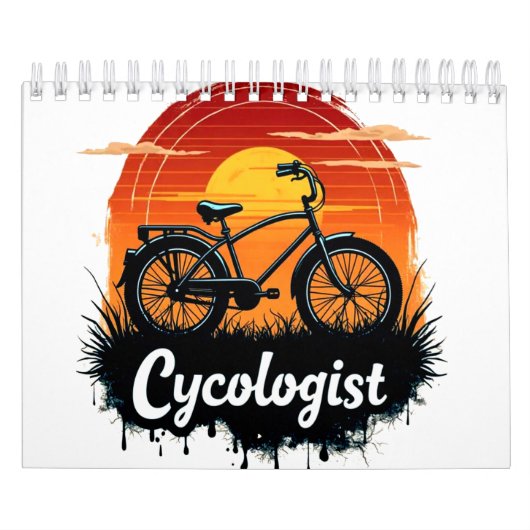 Cycologist Bike Adventure: Sunset Graphic T-shirt Kalender (Hoes)