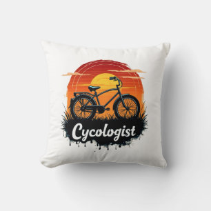 Cycologist Bike Adventure: Sunset Graphic T-shirt Kussen