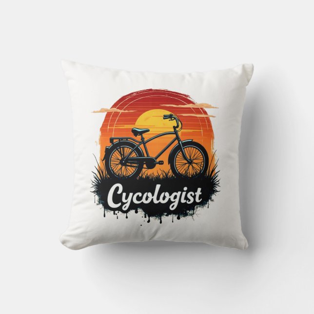 Cycologist Bike Adventure: Sunset Graphic T-shirt Kussen (Voorkant)