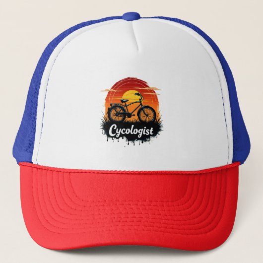 Cycologist Bike Adventure: Sunset Graphic T-shirt Trucker Pet (Voorkant)