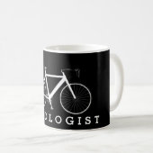 CYCOLOGIST-tekst en witte fiets Koffiemok (Voorkant rechts)