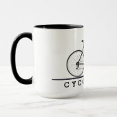 Cycologist tekst met grijze fiets mok (Links)