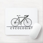 Cycologistische tekst met grijze fiets muismat (Met muis)