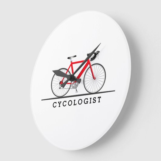 Cycologistische tekst met rode fiets grote klok (Hoek)