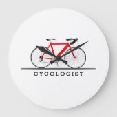 Cycologistische tekst met rode fiets grote klok (Voorkant)