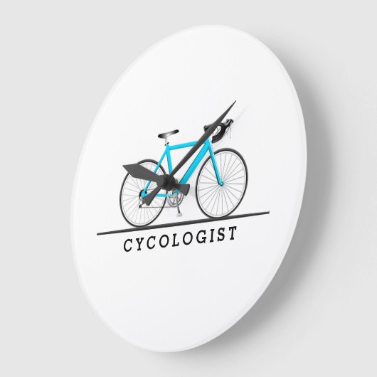 Cycologistische tekst met turkooisfiets grote klok (Hoek)