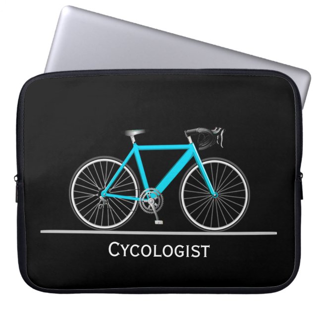 Cycoloog Aqua Bike op zwart Laptop Sleeve (Voorkant)