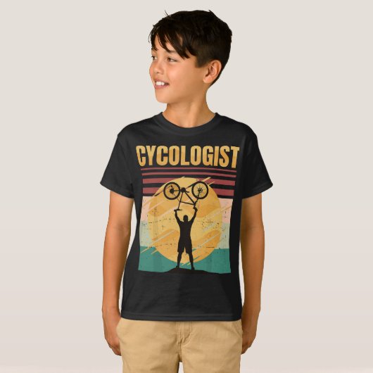 Cycoloog - Bike - Bicycle Ride Hobby Race - Retro T-shirt (Voorkant volledig)