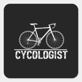 Cycoloog Bike Cycling Bicycle Vierkante Sticker