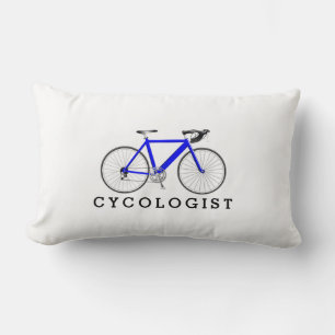 Cycoloog Blue Bicycle in het wit Kussen