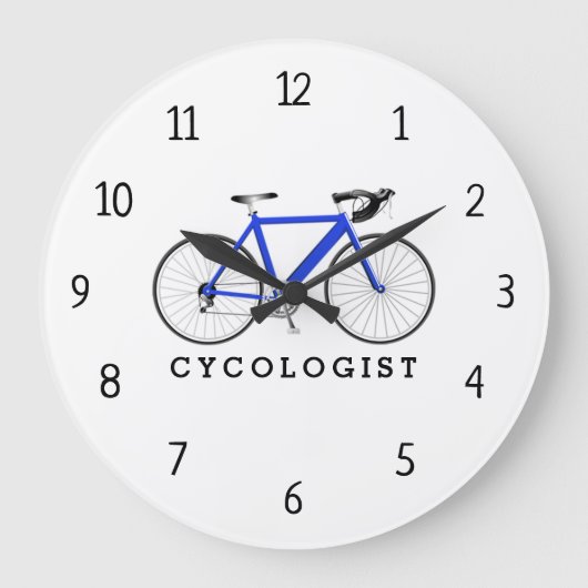Cycoloog Blue Bicycle Large Clock Grote Klok (Voorkant)