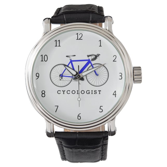Cycoloog Blue Bicycle Watch Horloge (Voorkant)