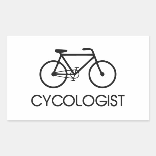 Cycoloog cycluscyclus rechthoekige sticker (Voorkant)