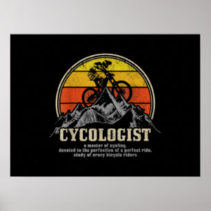 Cycoloog Definition Funny Mountain Bike MTB Poster