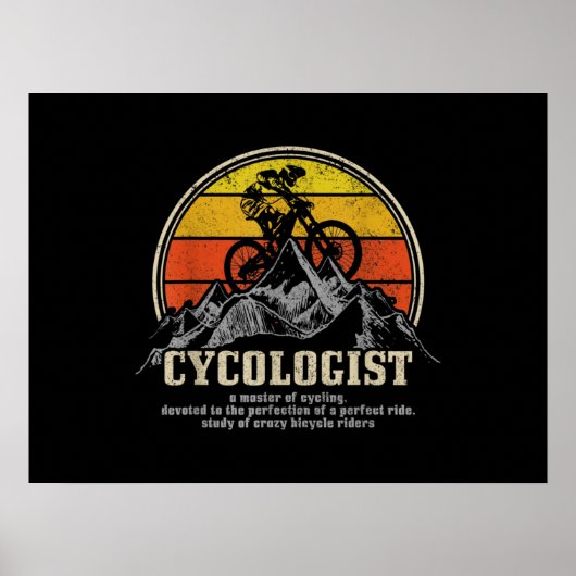 Cycoloog Definition Funny Mountain Bike MTB Poster (Voorkant)
