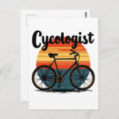 Cycoloog: Energetic Biker T-shirt – voor Fietsen Briefkaart (Voorkant / Achterkant)