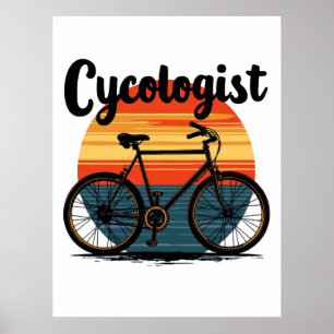 Cycoloog: Energetic Biker T-shirt – voor Fietsen Poster