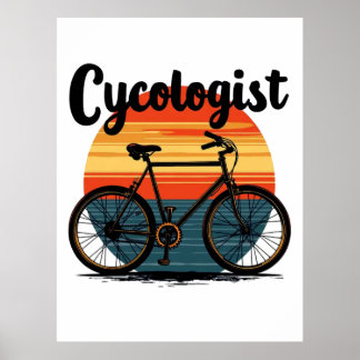 Cycoloog: Energetic Biker T-shirt – voor Fietsen Poster