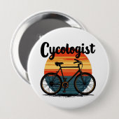 Cycoloog: Energetic Biker T-shirt – voor Fietsen Ronde Button 4,0 Cm (Voorkant /achterkant)