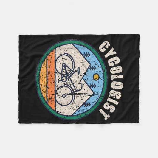 Cycoloog Funny Bicycle Cycling Gift Fleece Deken (Voorkant (Horizontaal))