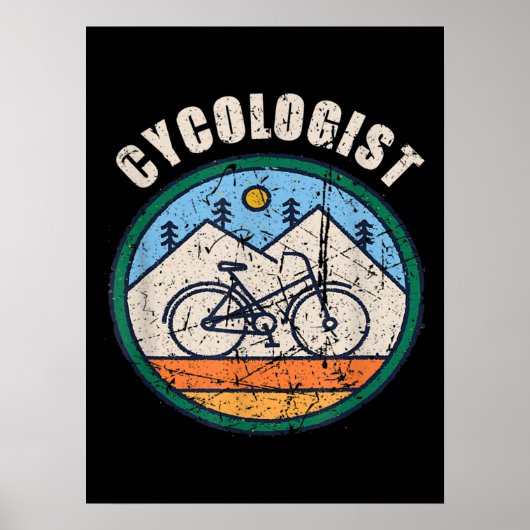 Cycoloog Funny Bicycle Cycling  Gift Poster (Voorkant)