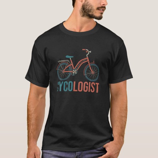 Cycoloog Funny Biking S voor mannen die wift fiets T-shirt (Voorkant)