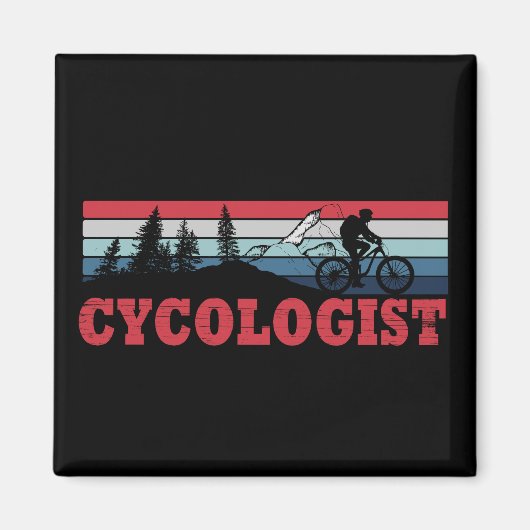 Cycoloog Funny Cycling gezegde Magneet (Voorkant)