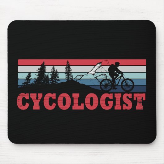 Cycoloog Funny Cycling gezegde Muismat (Voorkant)