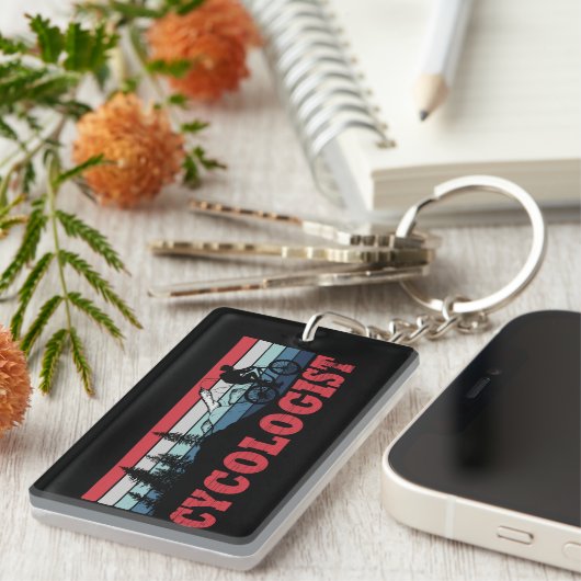 Cycoloog Funny Cycling gezegde Sleutelhanger (Voorkant Rechts)