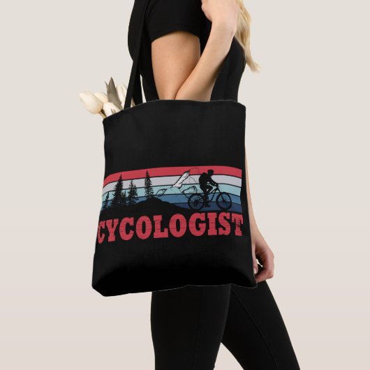 Cycoloog Funny Cycling gezegde Tote Bag (Dichtbij)