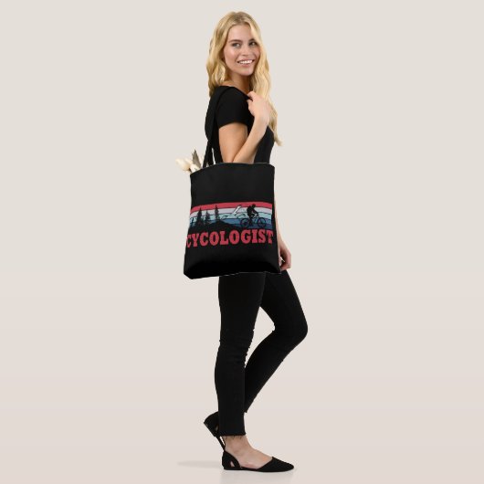 Cycoloog Funny Cycling gezegde Tote Bag (Op model)