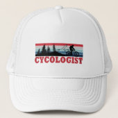 Cycoloog Funny Cycling gezegde Trucker Pet (Voorkant)