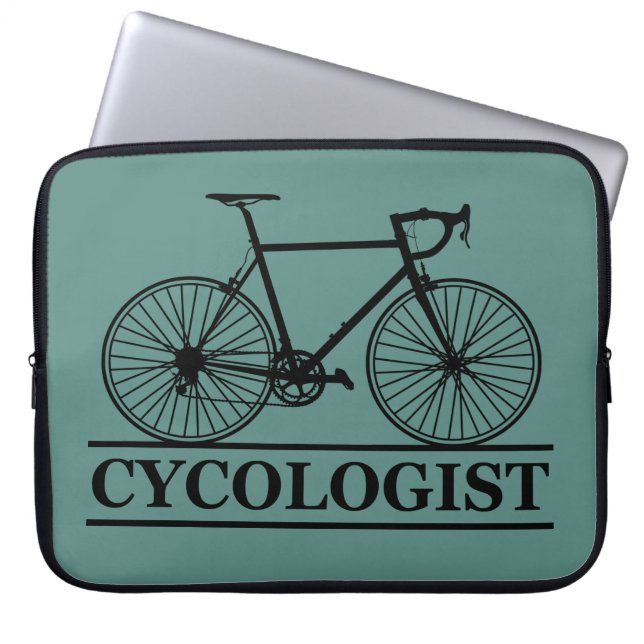 Cycoloog Funny Cycling voor fietsers en fietsers Laptop Sleeve (Voorkant)