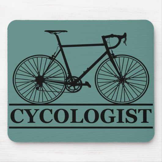 Cycoloog Funny Cycling voor fietsers en fietsers Muismat (Voorkant)