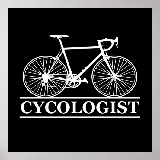 Cycoloog Funny Cycling voor fietsers en fietsers Poster (Voorkant)