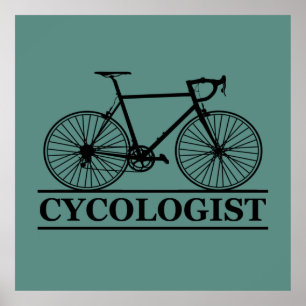 Cycoloog Funny Cycling voor fietsers en fietsers Poster
