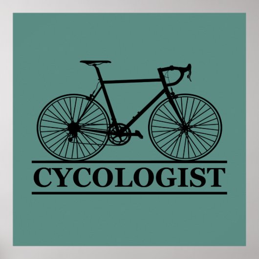 Cycoloog Funny Cycling voor fietsers en fietsers Poster (Voorkant)