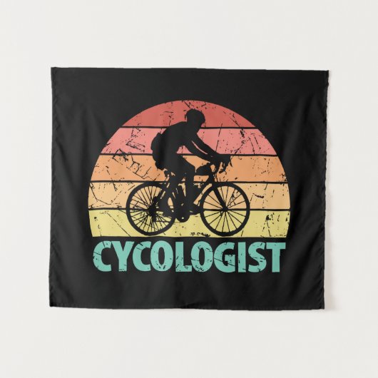 Cycoloog Funny Cycling Wandkleed (Voorkant (horizontaal))