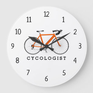 Cycoloog Oranje fiets grote klok