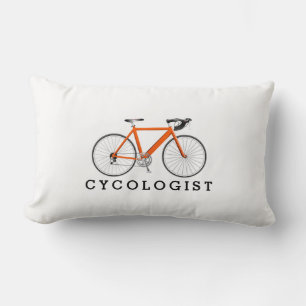 Cycoloog Oranje fiets op wit Kussen