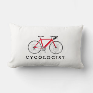 Cycoloog Red Bicycle op witte lumbar Pillow Kussen
