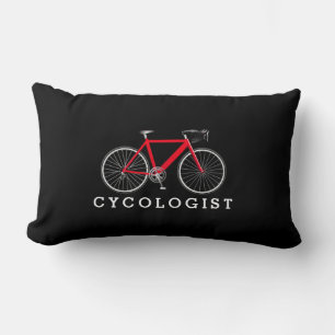 Cycoloog Red Bicycle op zwart Kussen