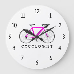 Cycoloog roze fiets grote klok