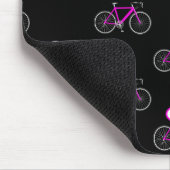 cycoloog roze fiets op zwart muismat (Hoek)